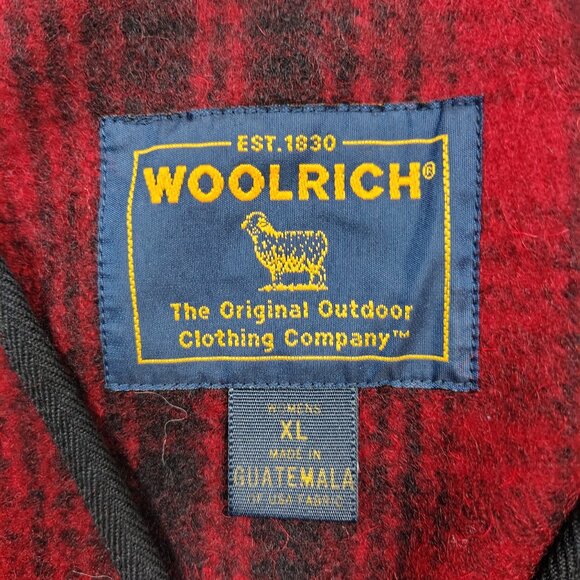 WOOLRICH Plaid Wool Vest Women's XL Red Black Sleeveless Zip Up Outdoors - Picture 2 of 7